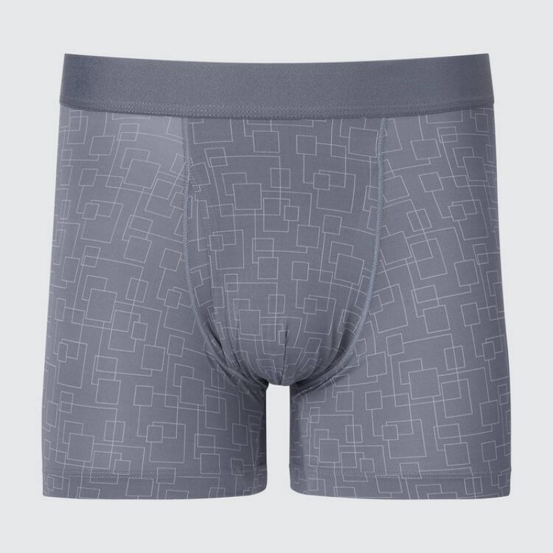 Uniqlo Airism Printed Boxers Biancheria Intima Grigie | ZYRIEF948