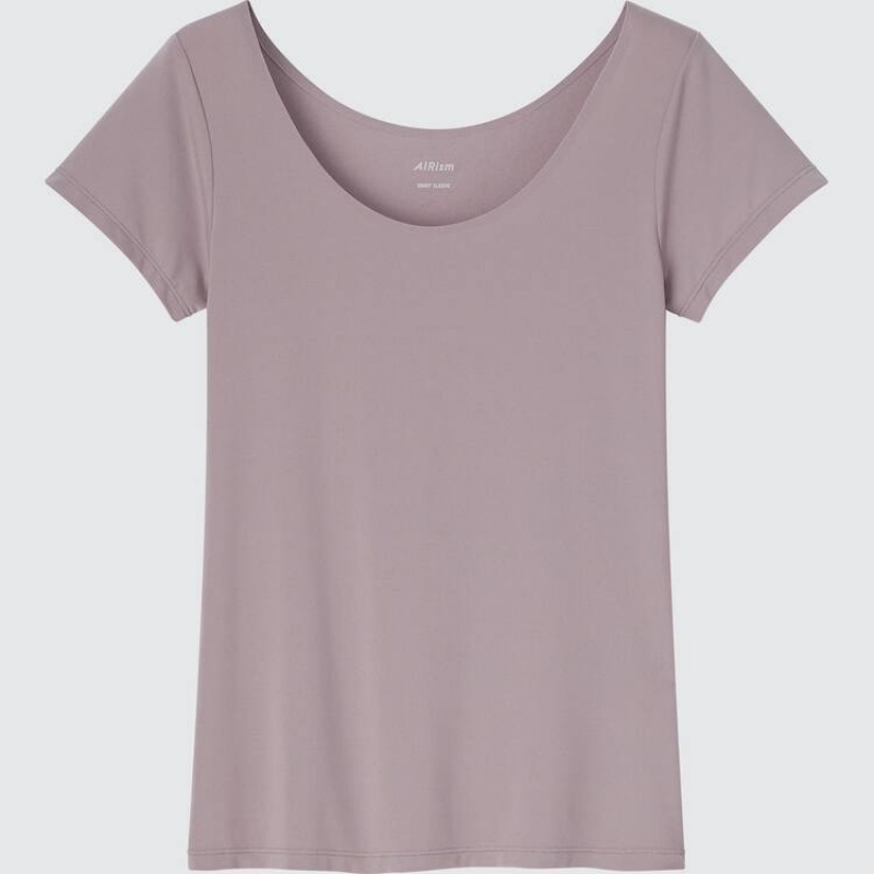 Uniqlo Airism Scoop Neck Magliette Marroni | BXKZOU714