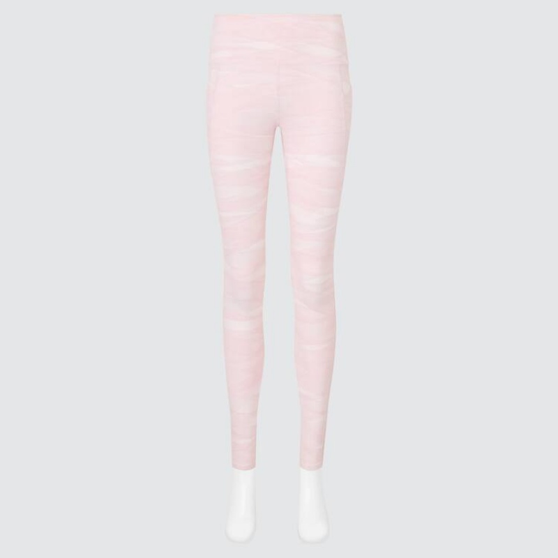 Uniqlo Airism Uv Protection Printed Soft With Pockets Leggings Rosa | WYTPQC736