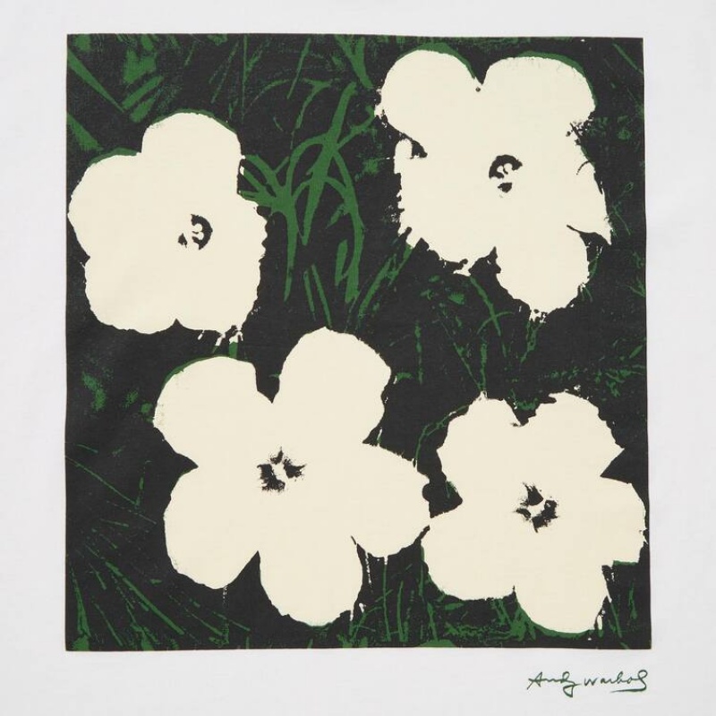 Uniqlo Andy Warhol Flowers Collezioni Ut Grafica Magliette Bianche | ARZMTD549