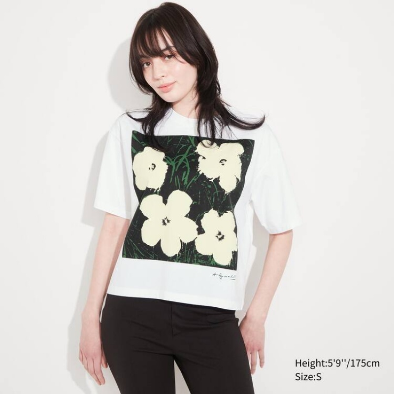 Uniqlo Andy Warhol Flowers Collezioni Ut Grafica Magliette Bianche | ARZMTD549