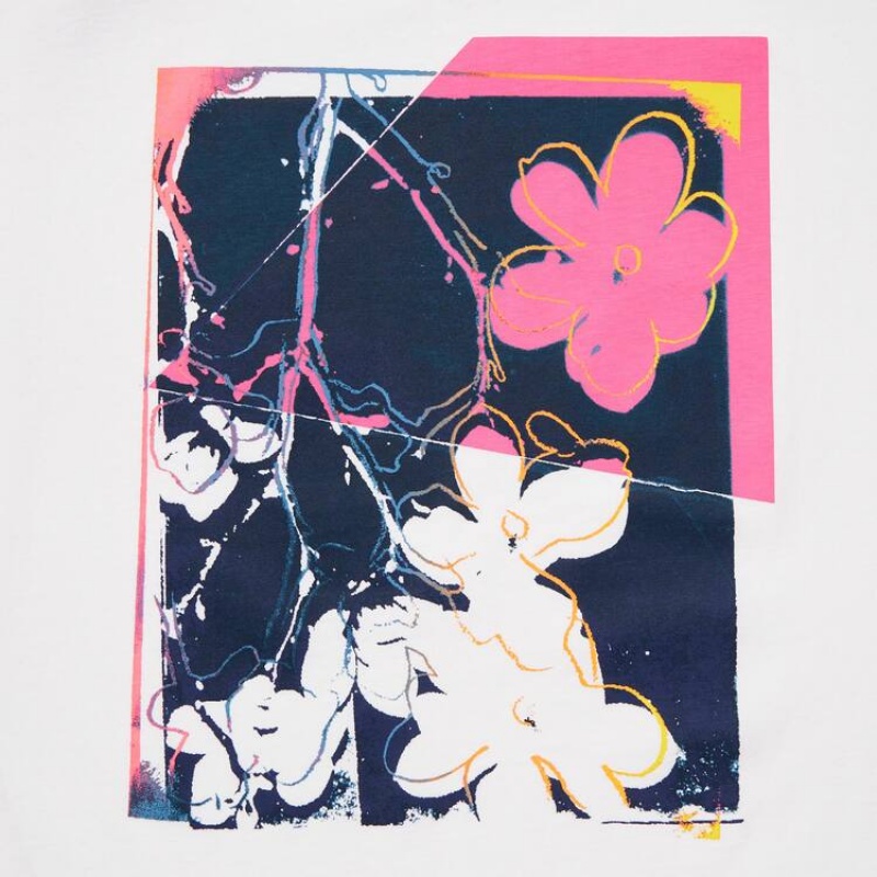 Uniqlo Andy Warhol Flowers Collezioni Ut Grafica Magliette Bianche | NTCASV819