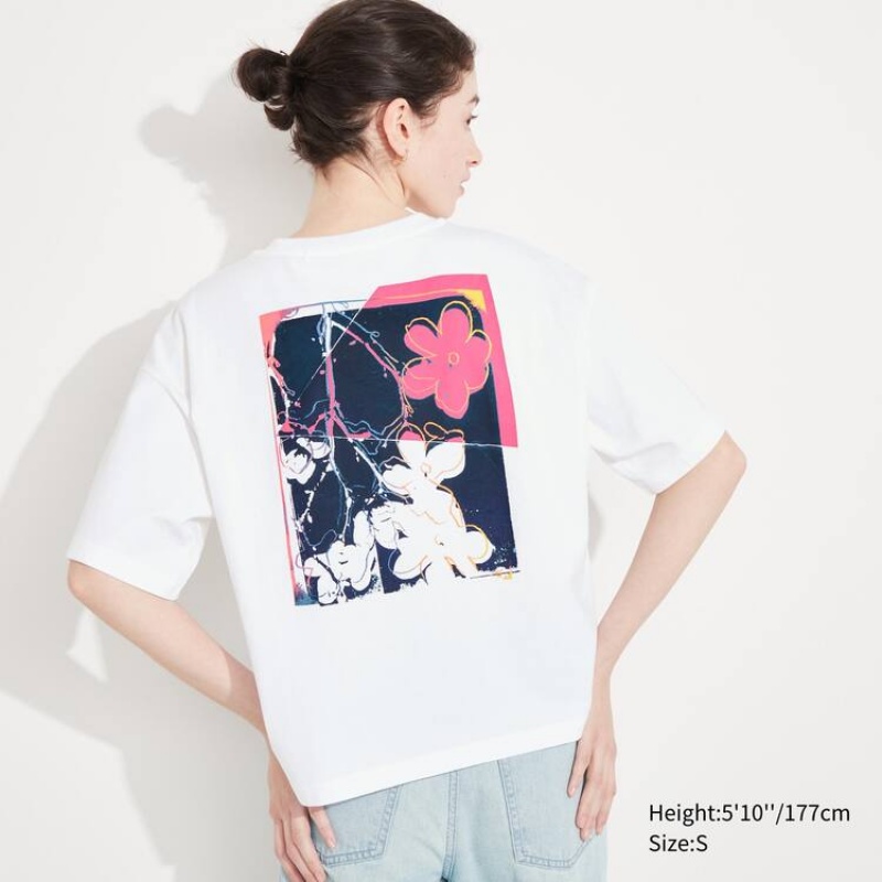 Uniqlo Andy Warhol Flowers Collezioni Ut Grafica Magliette Bianche | NTCASV819