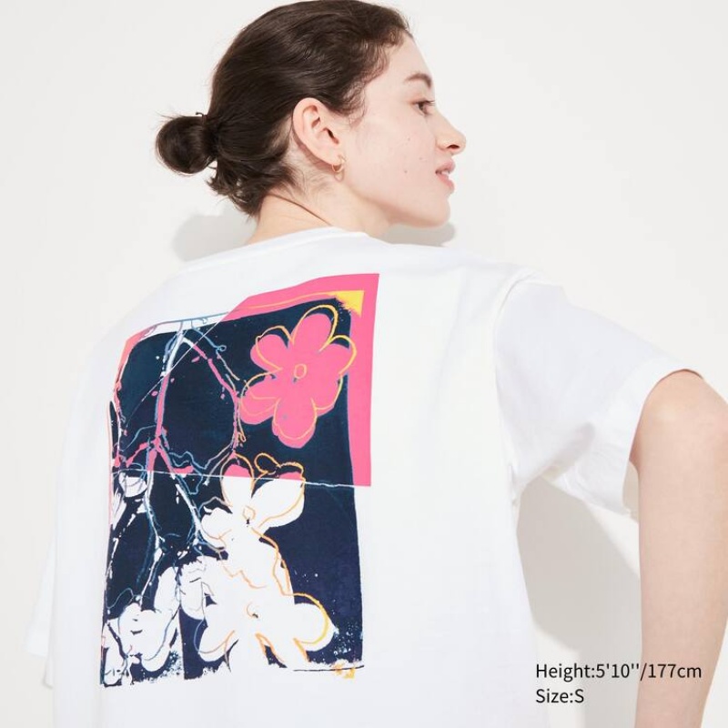 Uniqlo Andy Warhol Flowers Collezioni Ut Grafica Magliette Bianche | NTCASV819