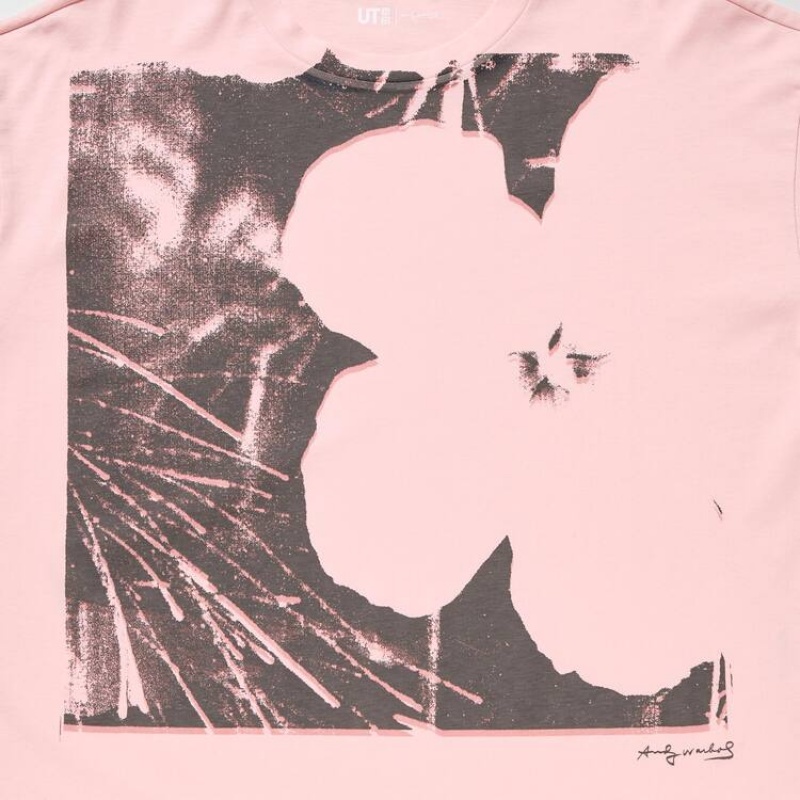 Uniqlo Andy Warhol Flowers Collezioni Ut Grafica Magliette Rosa | CAGHZQ814