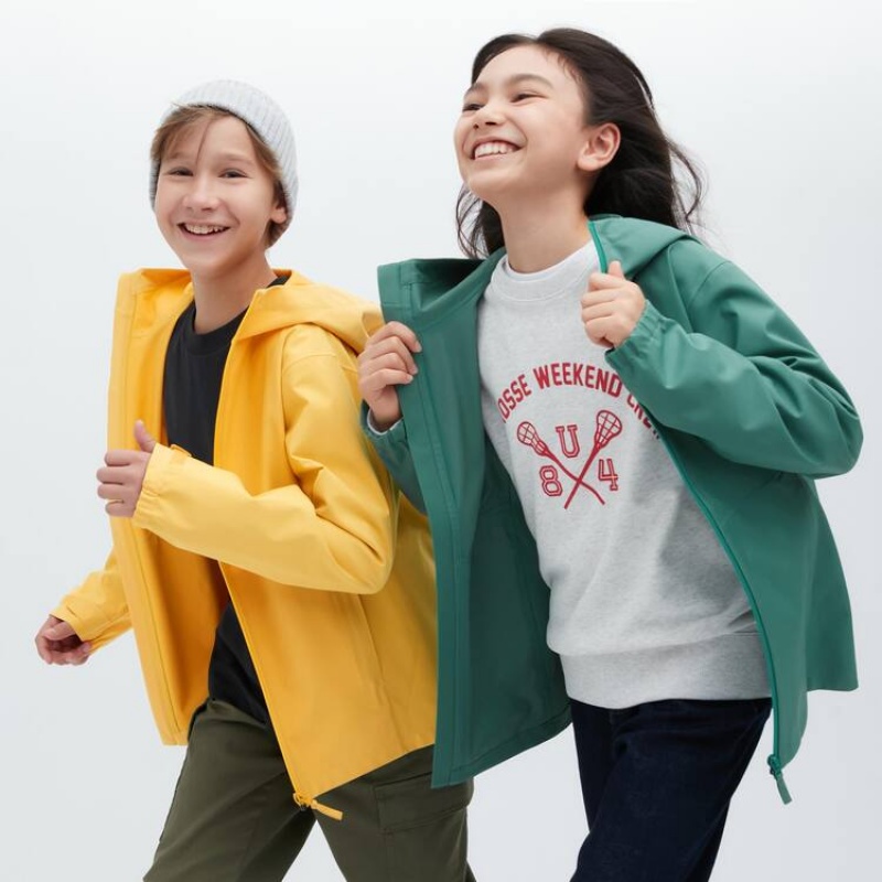 Uniqlo Blocktech Con Cappuccio Parka Ragazza Gialle | XIFJEH312