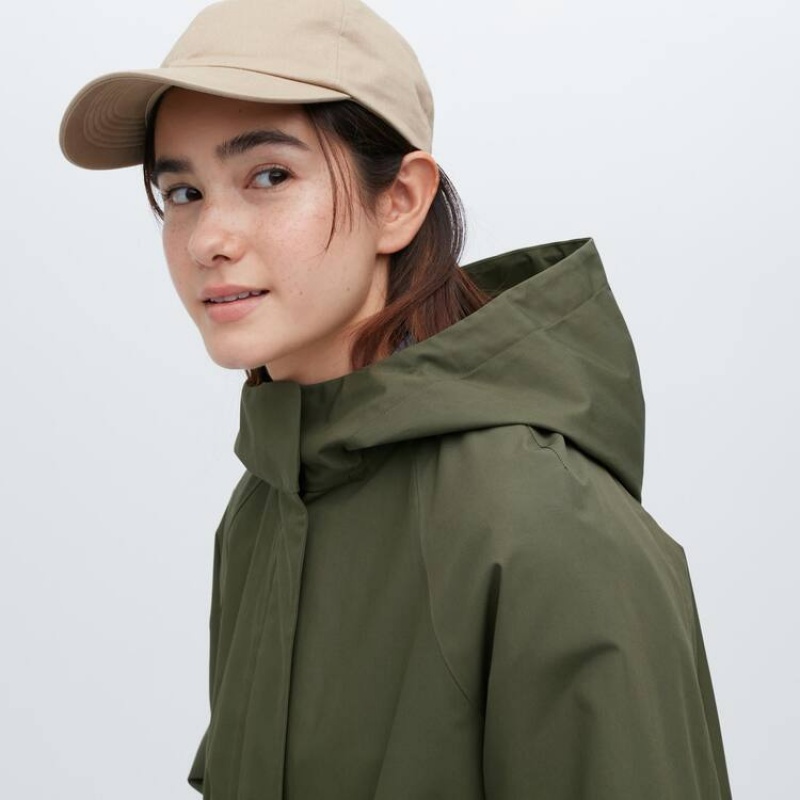 Uniqlo Blocktech Half Cappotti Verde Oliva | JAMXQP291