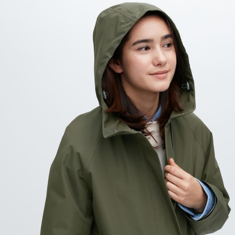 Uniqlo Blocktech Half Cappotti Verde Oliva | JAMXQP291