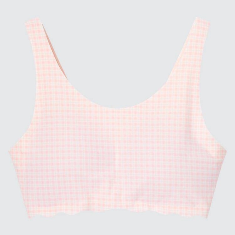 Uniqlo Checked Airism Reggiseni Ragazza Rosa | AWKLCZ516