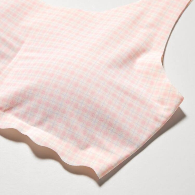 Uniqlo Checked Airism Reggiseni Ragazza Rosa | AWKLCZ516