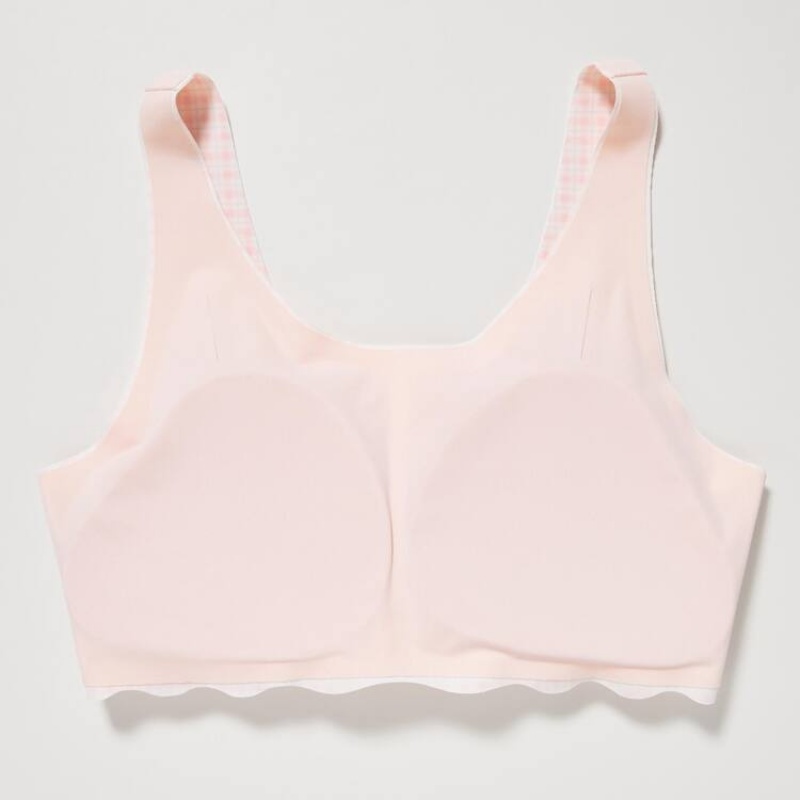 Uniqlo Checked Airism Reggiseni Ragazza Rosa | AWKLCZ516