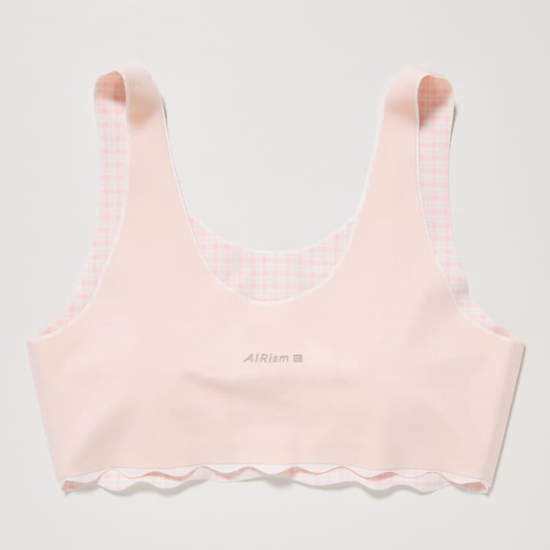 Uniqlo Checked Airism Reggiseni Ragazza Rosa | AWKLCZ516