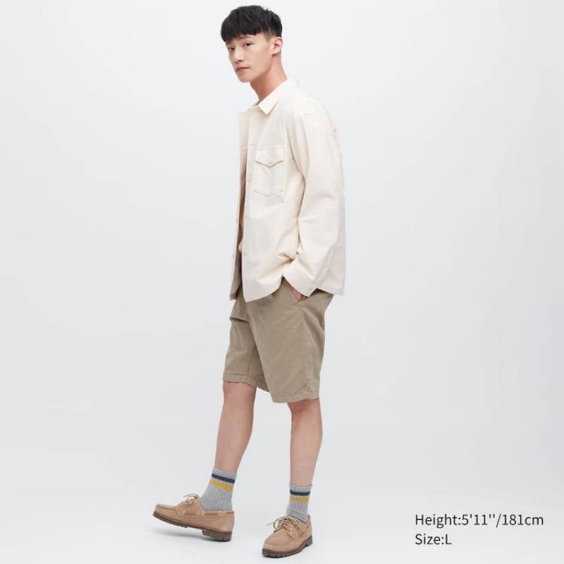 Uniqlo Chino Pantaloncini Khaki | JABZXM694