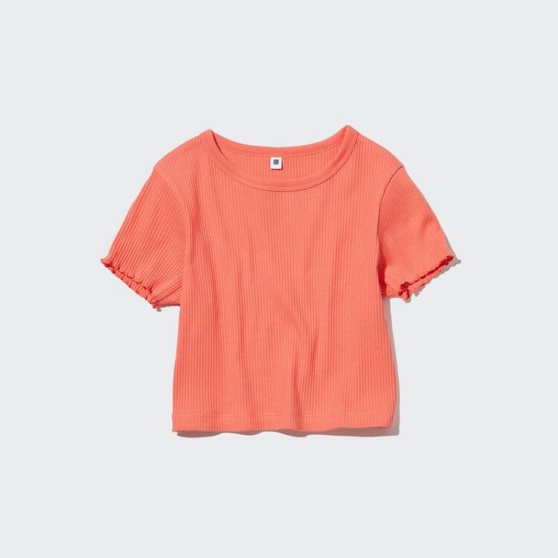 Uniqlo Costine Cropped Magliette Ragazza Arancioni | VGSXPW768