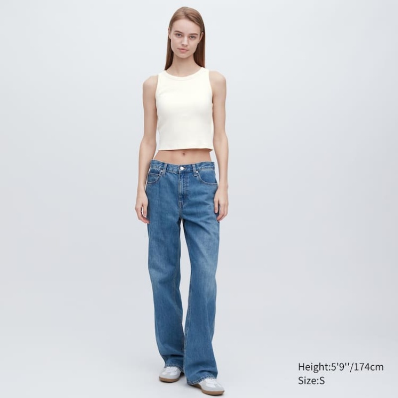 Uniqlo Costine Cropped Senza Maniche Reggiseni Bianche | FDHSCM970