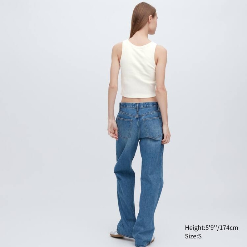 Uniqlo Costine Cropped Senza Maniche Top Bianche | RKGSDB725