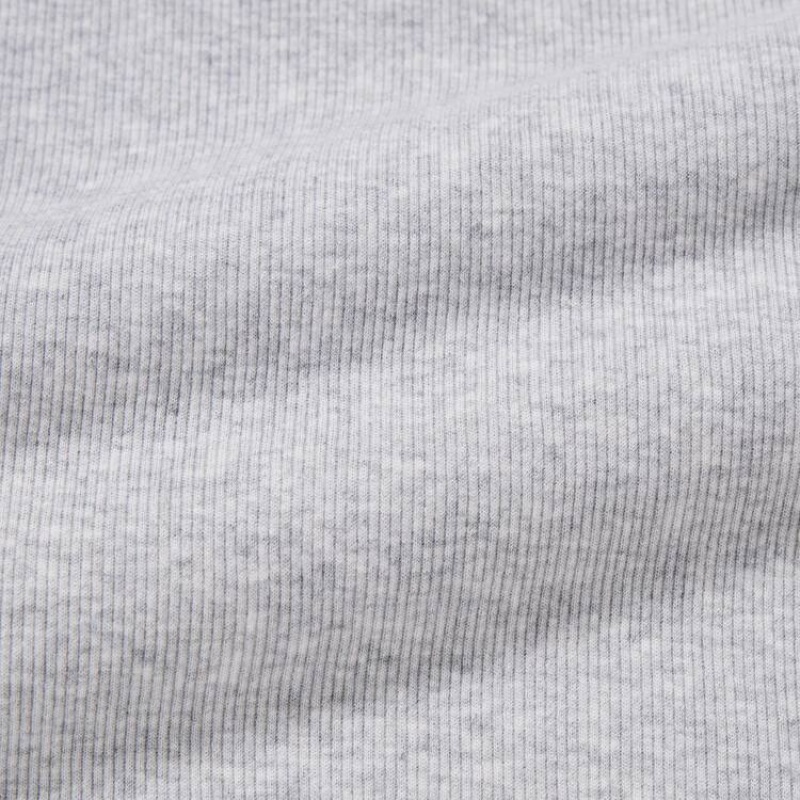 Uniqlo Cotone Costine Pizzo Senza Maniche Top Grigie | XNHZRD579