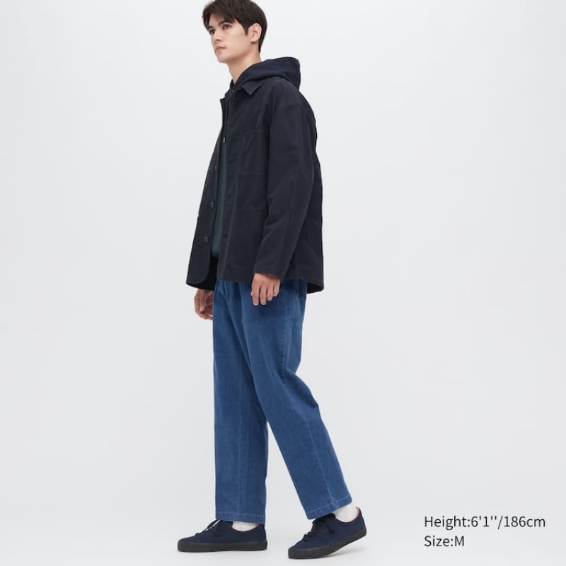 Uniqlo Cotone Denim Relaxed Fit Ankle Length Loungewear Blu | GDKZNI351