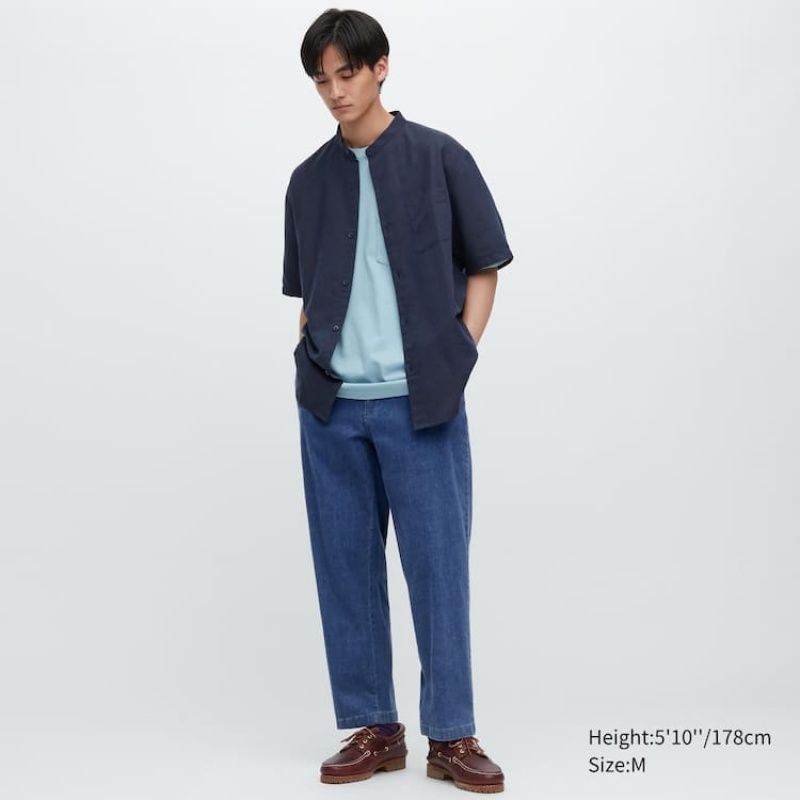 Uniqlo Cotone Denim Relaxed Fit Ankle Length Loungewear Blu | GDKZNI351