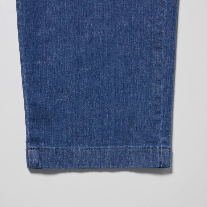 Uniqlo Cotone Denim Relaxed Fit Ankle Length Pantaloni Blu | WEMOSU857