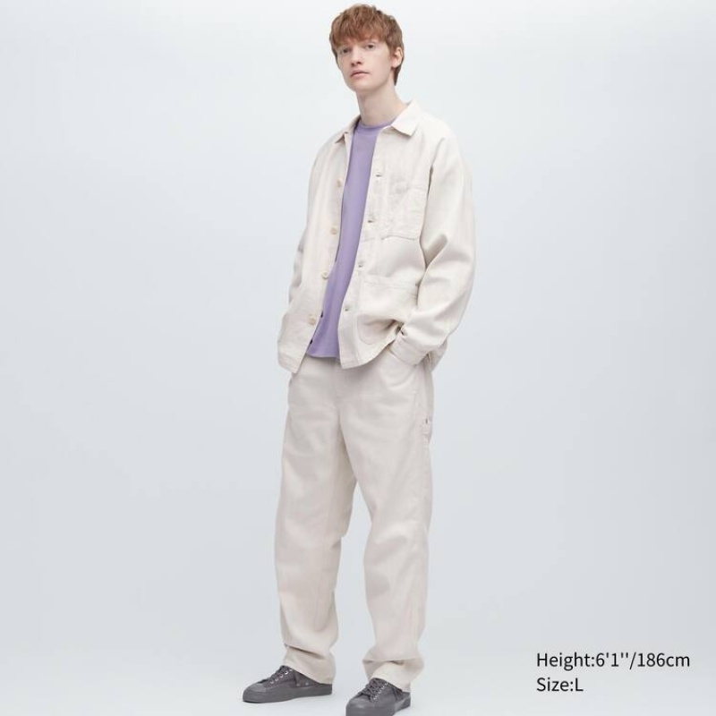 Uniqlo Cotone Linen Blend Lavoro Completo Bianche | DKRJLS971