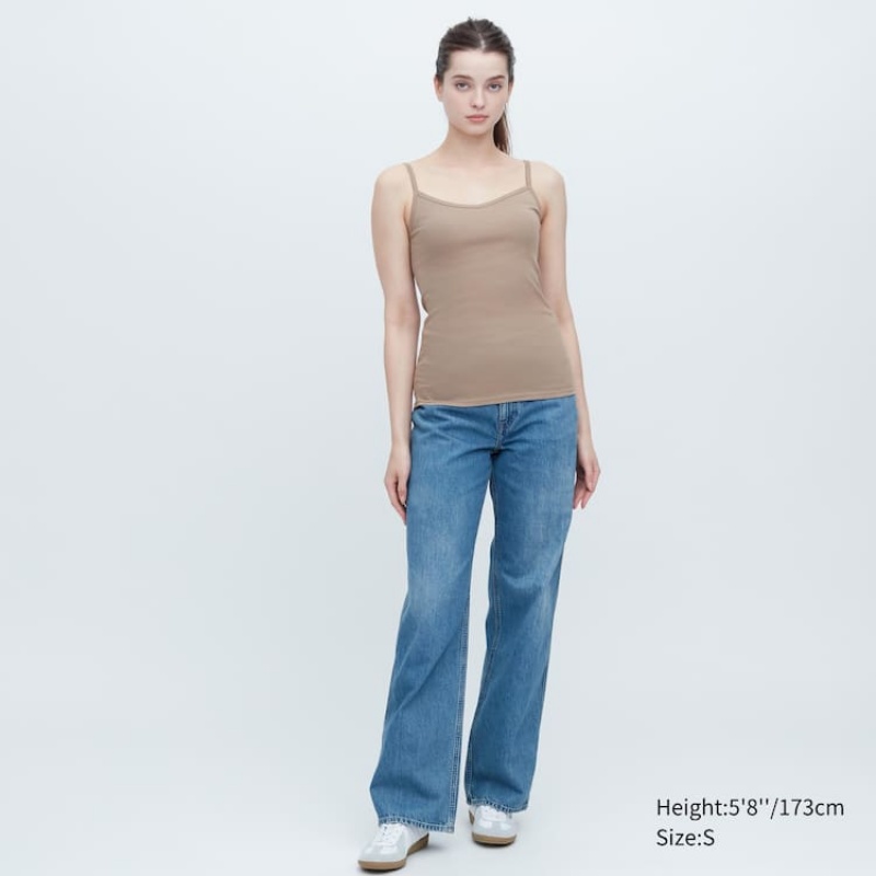 Uniqlo Cotone Pizzo Camisole Gilet Khaki | DAZSME895