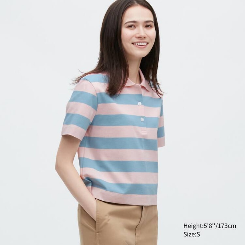 Uniqlo Cropped Relaxed Fit Magliette Rosa | EBZKJH236