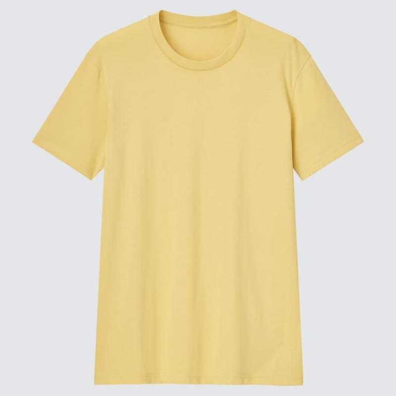 Uniqlo Dry Crew Neck Magliette Gialle | BEZMIU746