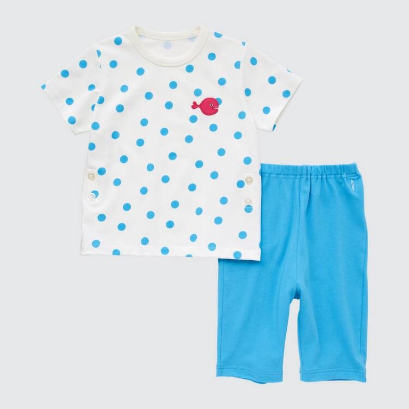 Uniqlo Dry Picturebook Ut Corta Sleeved Loungewear Neonato Blu Bianche | PWITGE239