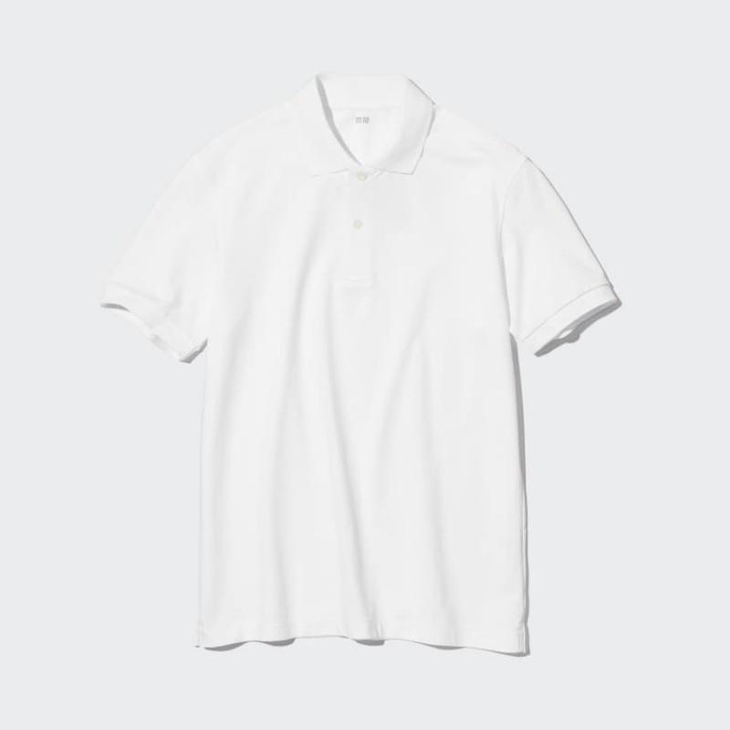 Uniqlo Dry Piqué Magliette Polo Bianche | KYLGTC108