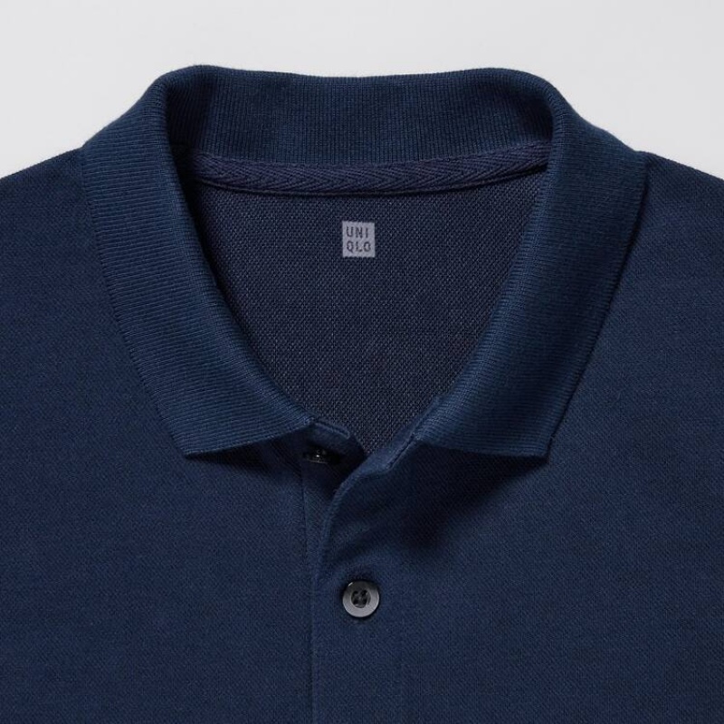 Uniqlo Dry Piqué Magliette Polo Ragazza Blu Marino | CZUQVJ978