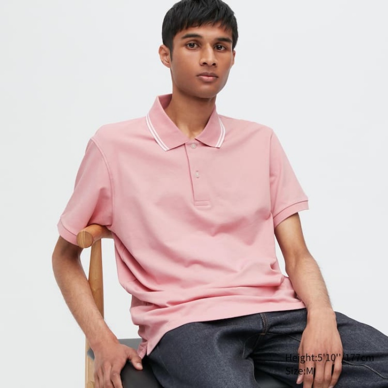 Uniqlo Dry Piqué Magliette Polo Rosa | PYKIBF425