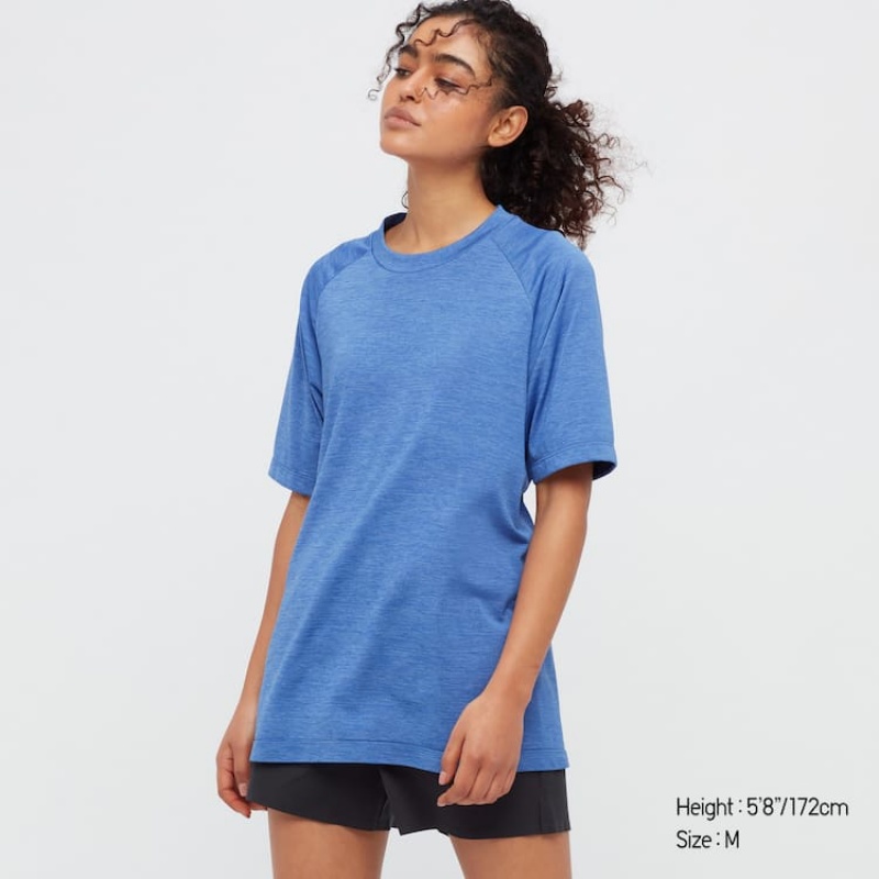 Uniqlo Dry-ex Crew Neck Magliette Blu | MTQIBK567