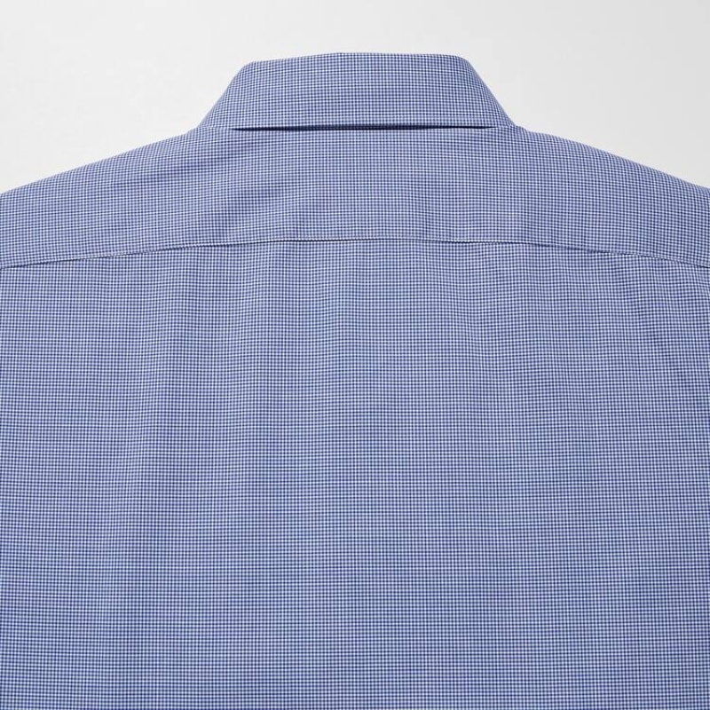 Uniqlo Easy Care Broadcloth Stretch Slim Fit (Semi-cutaway Collar) Camicie Blu | CFPQTO493