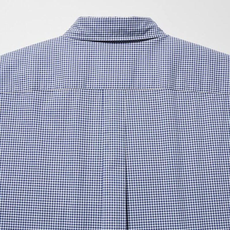 Uniqlo Extra Fine Cotone Broadcloth Long Sleeve Camicie Blu | KJGDIF639