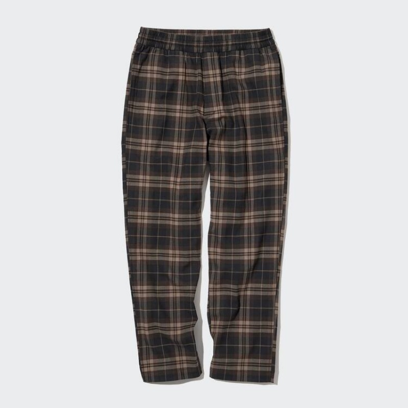 Uniqlo Flannel Ankle Length Pantaloni Marroni | YQZLUG609