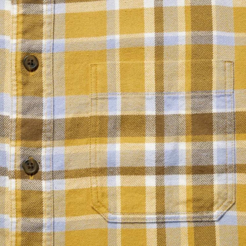 Uniqlo Flannel Checked Regular Fit (Regular Collar) Camicie Gialle | RVYDSA324