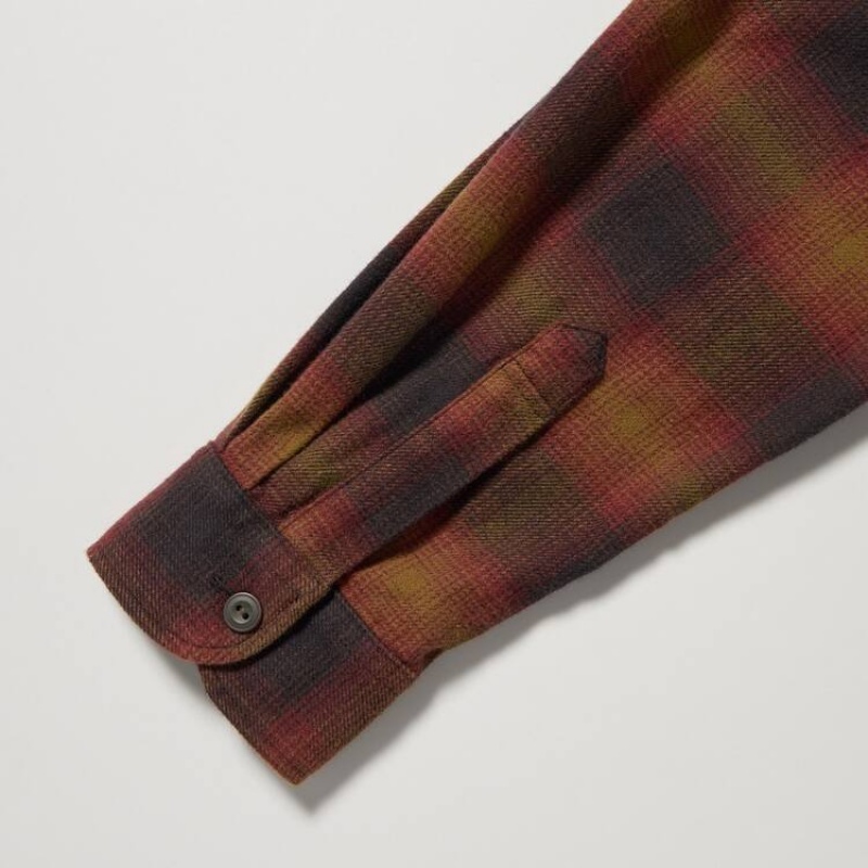 Uniqlo Flannel Regular Fit Checked (Regular Collar) Camicie Gialle | GRHLYQ917