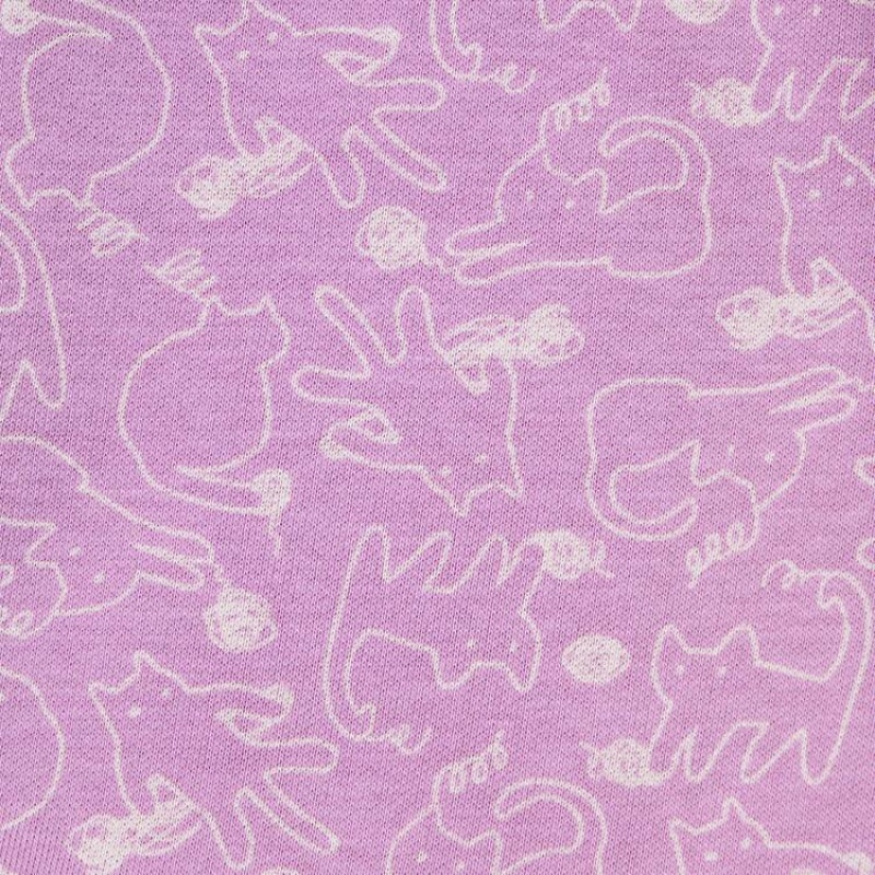 Uniqlo Fleece Cat Print Leggings Neonato Rosa | HSBRDK967