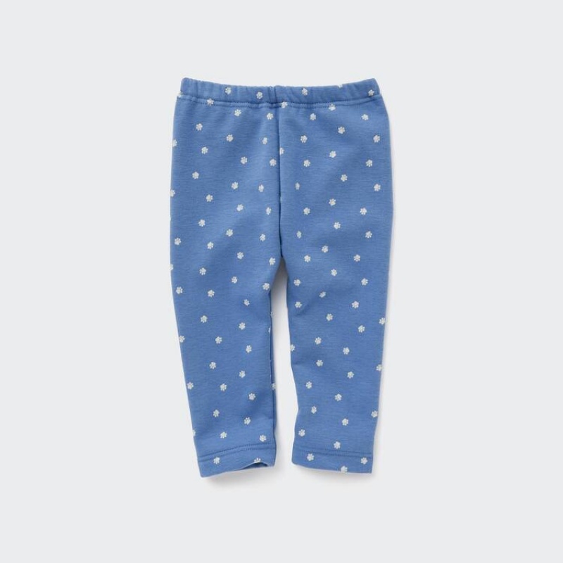 Uniqlo Fleece Footprint Leggings Neonato Blu | LCUETJ175