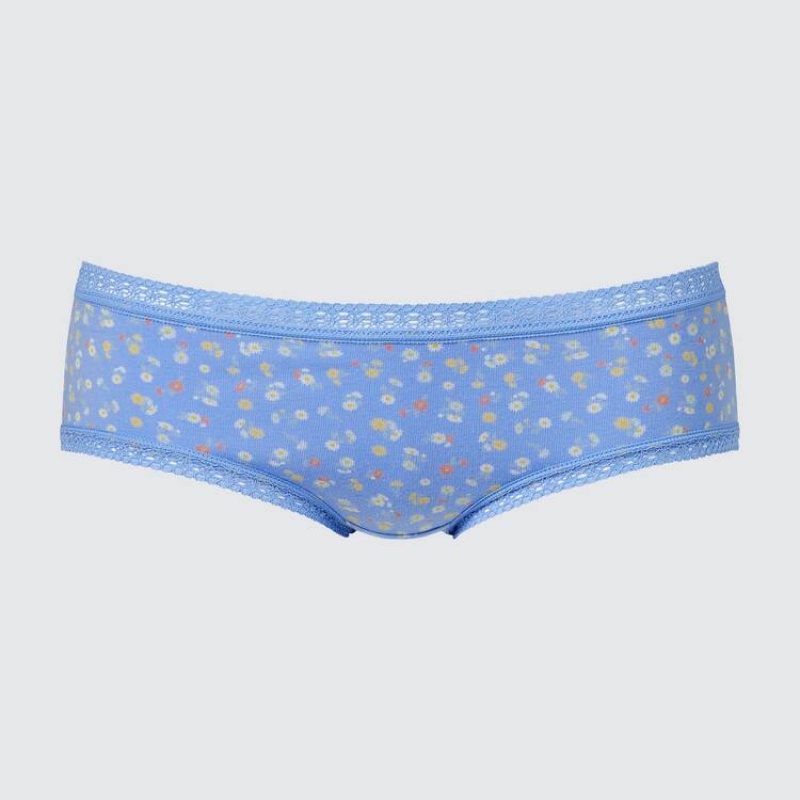 Uniqlo Flower Print Hiphugger Biancheria Intima Blu | CJYQMO374