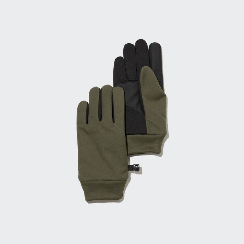 Uniqlo Heattech Foderati Touchscreen Thermal Gloves Guanti Ragazza Verde Oliva | MJPSKR465