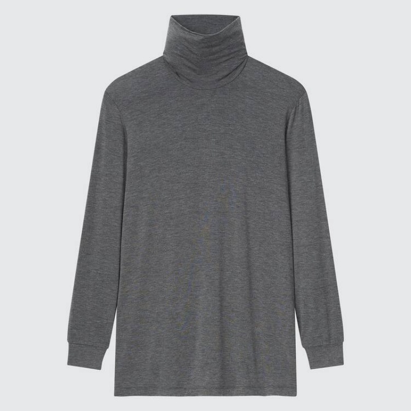 Uniqlo Heattech Turtleneck Long Sleeved Thermal Top Grigie Scuro | WGMFQO463