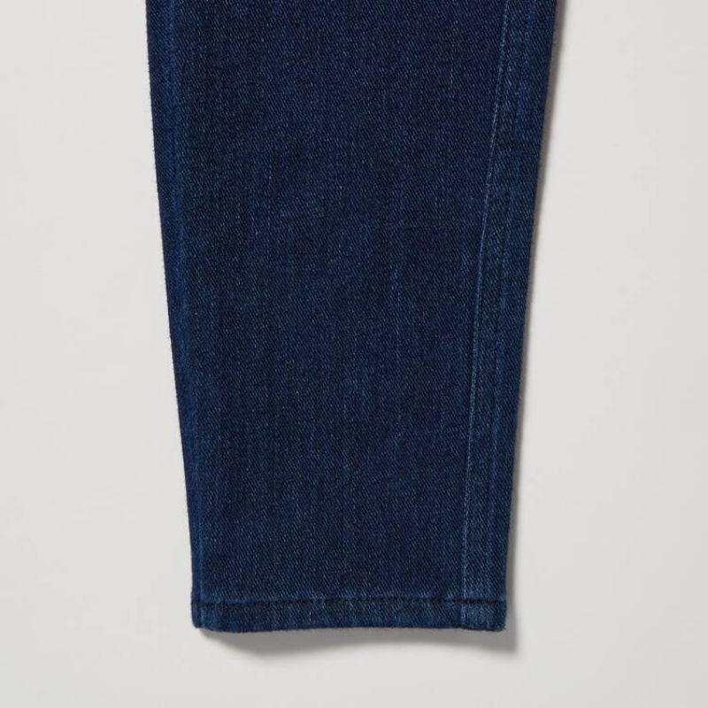 Uniqlo Heattech Ultra Stretch High Rise Denim Thermal Pantaloni Blu | HQYORC259