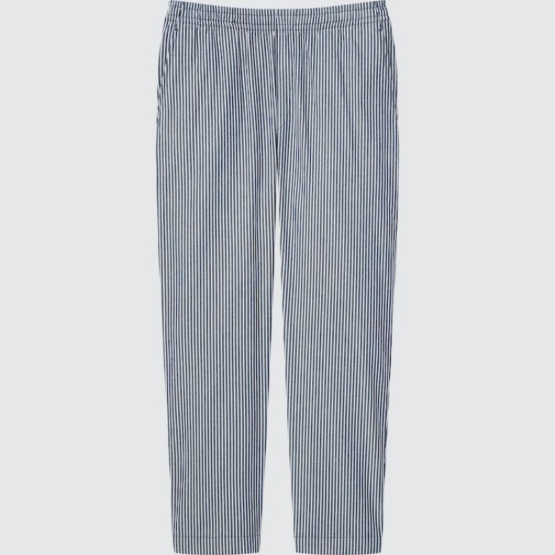 Uniqlo Hickory Easy Relaxed Ankle Length Loungewear Blu | FVMNTZ085