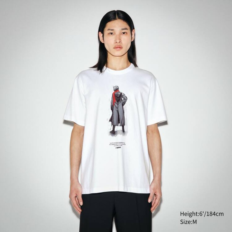 Uniqlo Hideaki Anno Ut Grafica (Rider) Magliette Bianche | MDQSEG940