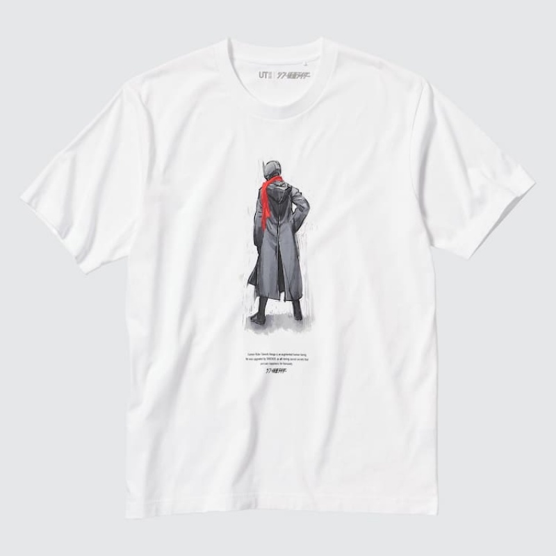 Uniqlo Hideaki Anno Ut Grafica (Rider) Magliette Bianche | MDQSEG940