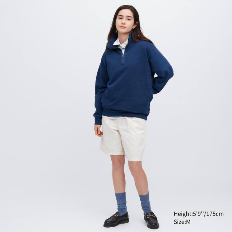 Uniqlo Indigo Sweat Half-zipped Pullover Felpe Blu | LOITBJ473