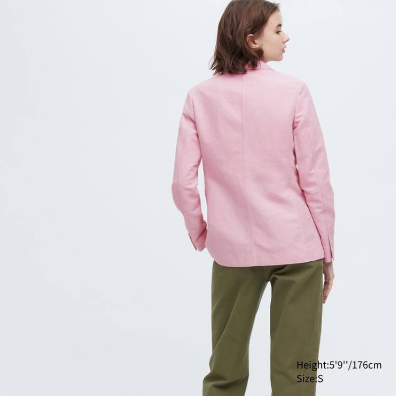 Uniqlo Ines De La Fressange Linen Cotone Blend Giacche Rosa | ZIRWYS549