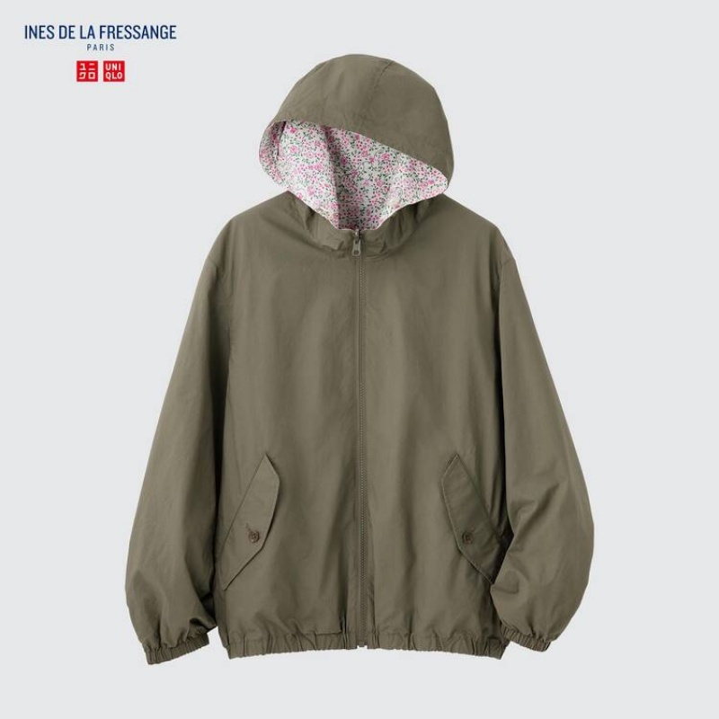 Uniqlo Ines De La Fressange Reversible Parka Verde Oliva | PTUBXH708